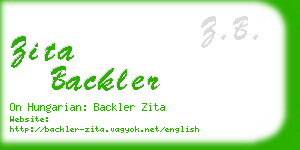 zita backler business card